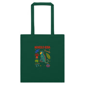 Tote Niokolo, éparpillé Niokolo-Koba imprimé sur la toile, coloris Vert bouteille, vu de face