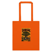Tote Niokolo, tableau Sénégal imprimé sur la toile, coloris Orange, vu de face