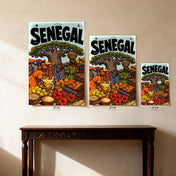 Senegal — guide des tailles : 12″×18″, 20″×30″ et 24″×36″ côte à côte, à l'échelle