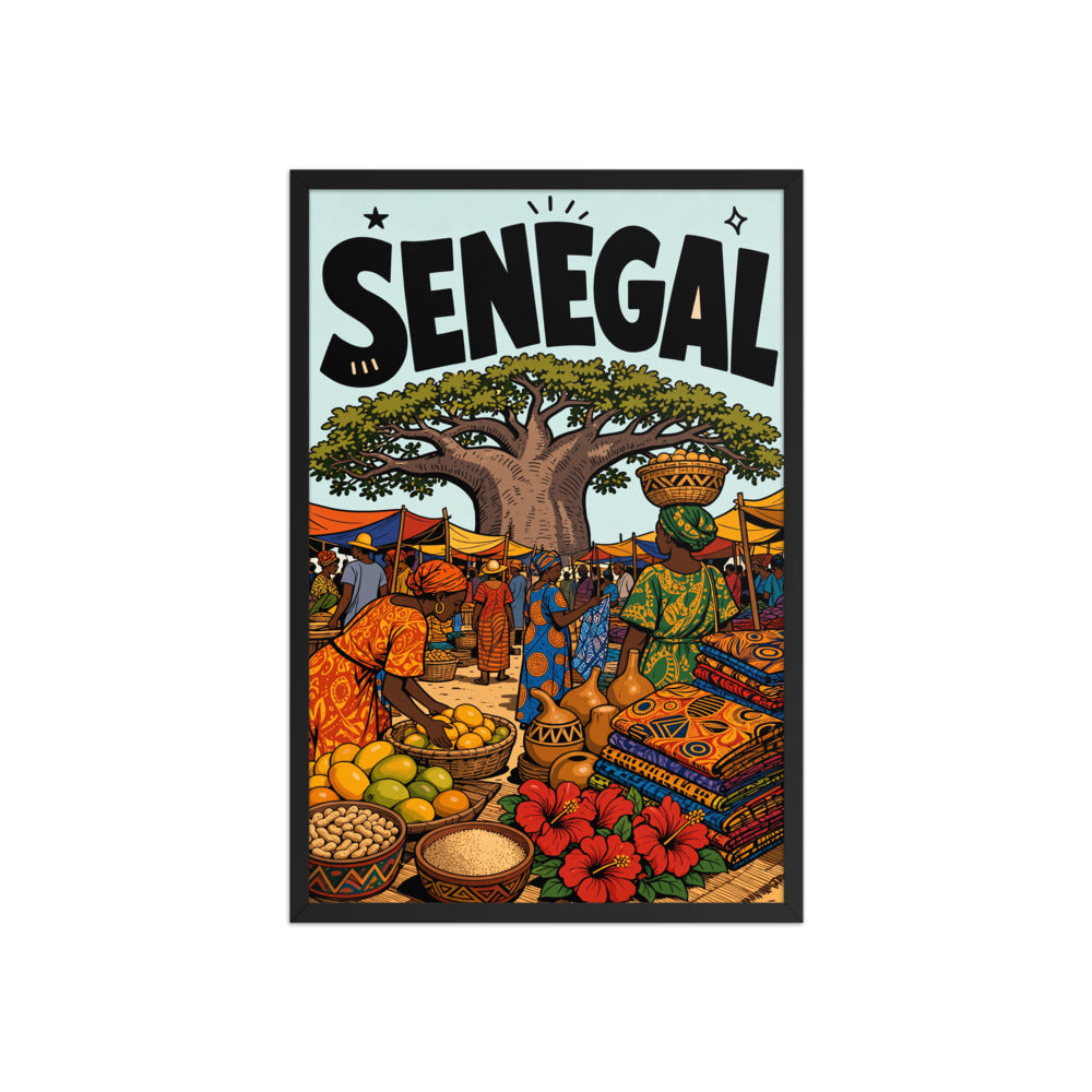 Senegal — affiche encadrée, cadre noir