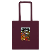 Senegal Poster Tote in Burgundy, front view