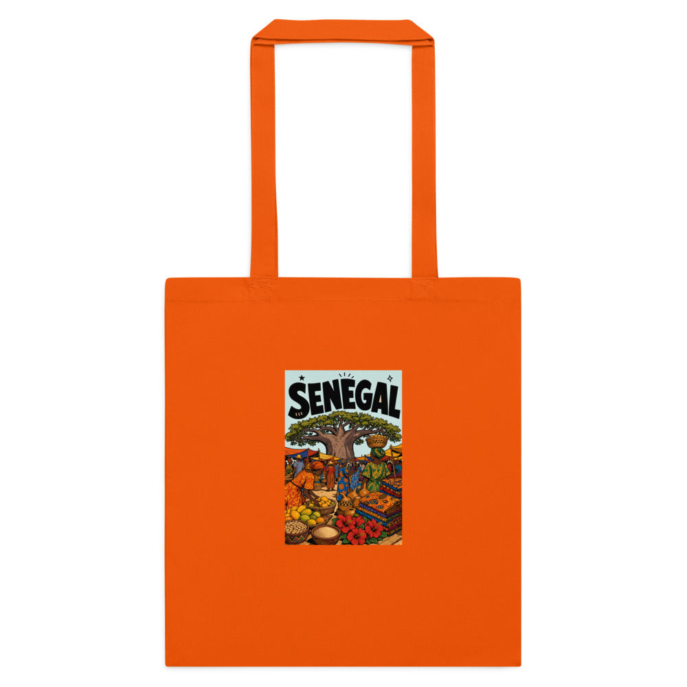 Senegal Poster Tote in Orange, front view