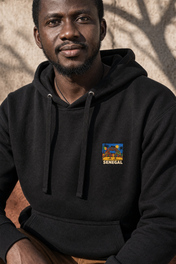 Senegal Patch Hoodie — portée, photoshoot, sur place