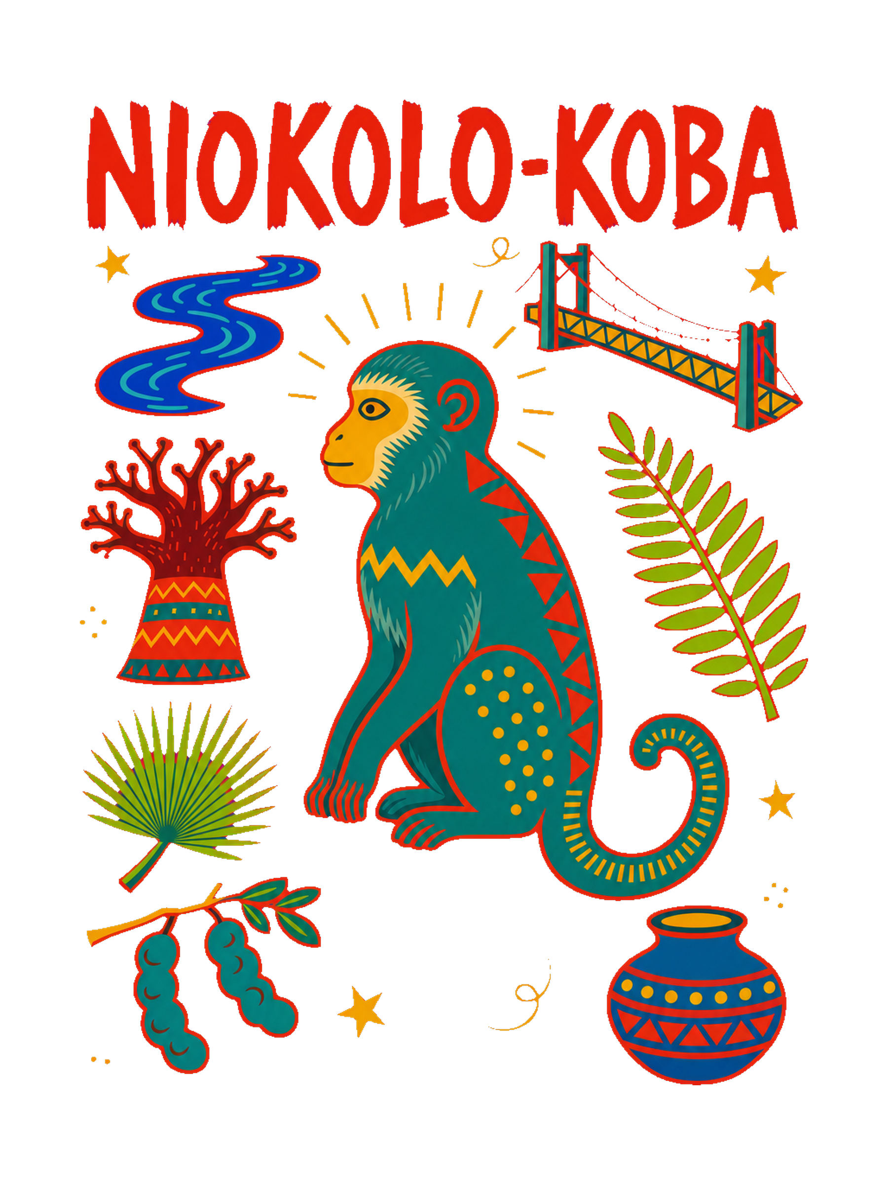 Niokolo-Koba Back Print Tee — le dessin, fichier d'impression