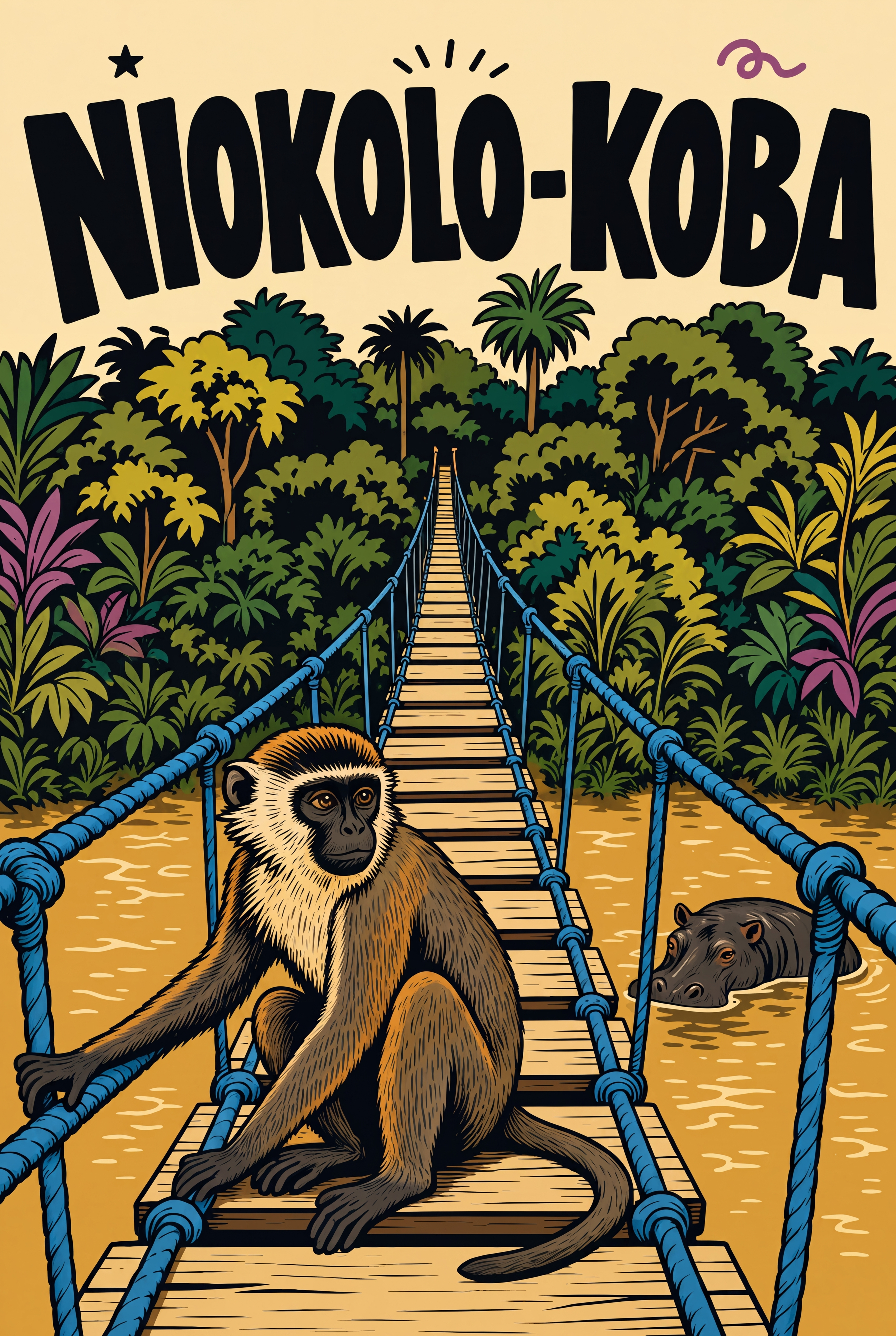 Niokolo-Koba Canvas Tote — le dessin, fichier d'impression