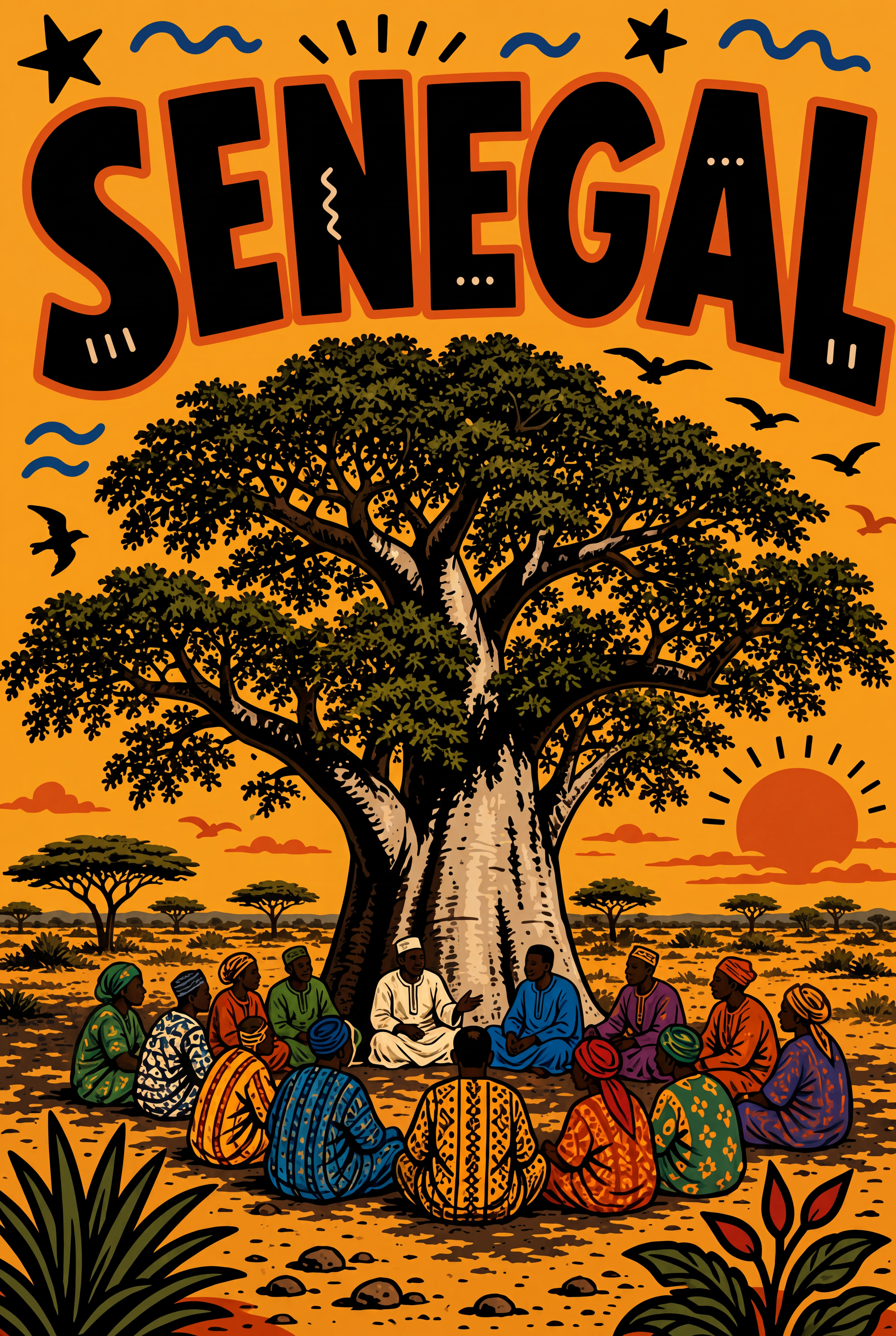Senegal Poster Tote — le dessin, fichier d'impression