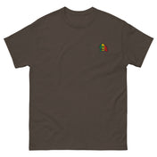 Tee Niokolo, écusson carte du Sénégal brodé au cœur, coloris Chocolat, vu de face
