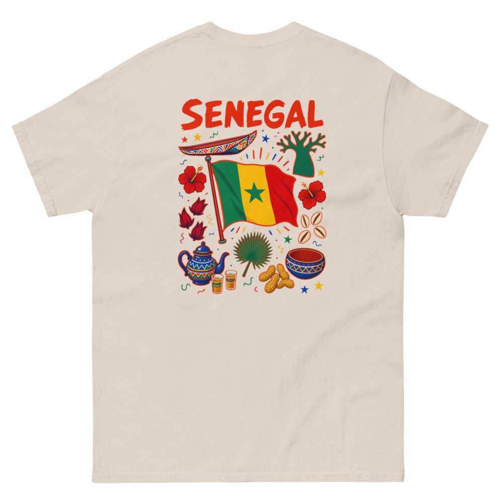 Senegal Back Print Tee in Natural, back view