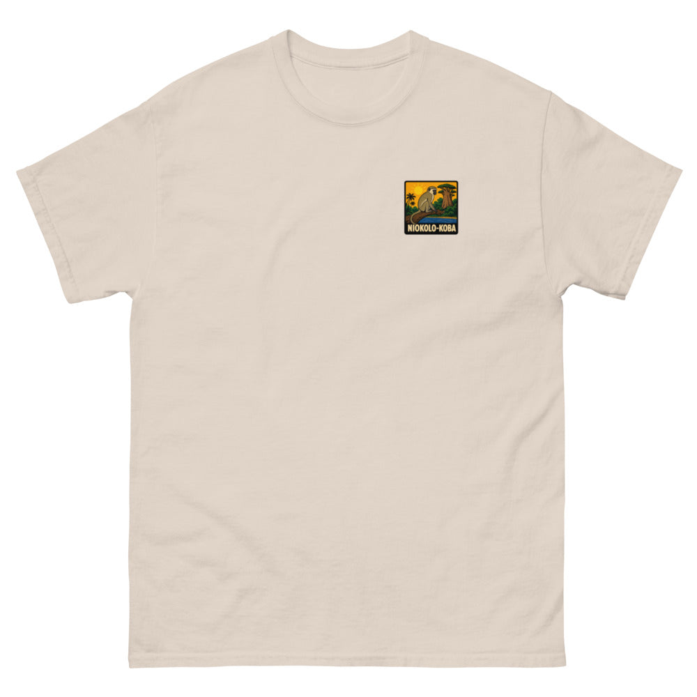 Tee Niokolo, patch Niokolo-Koba imprimé au cœur, coloris Sable, vu de face