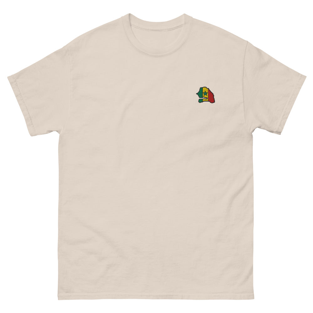 Senegal Map Badge Tee in Natural, front view
