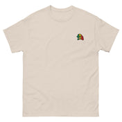 Tee Niokolo, écusson carte du Sénégal brodé au cœur, coloris Sable, vu de face