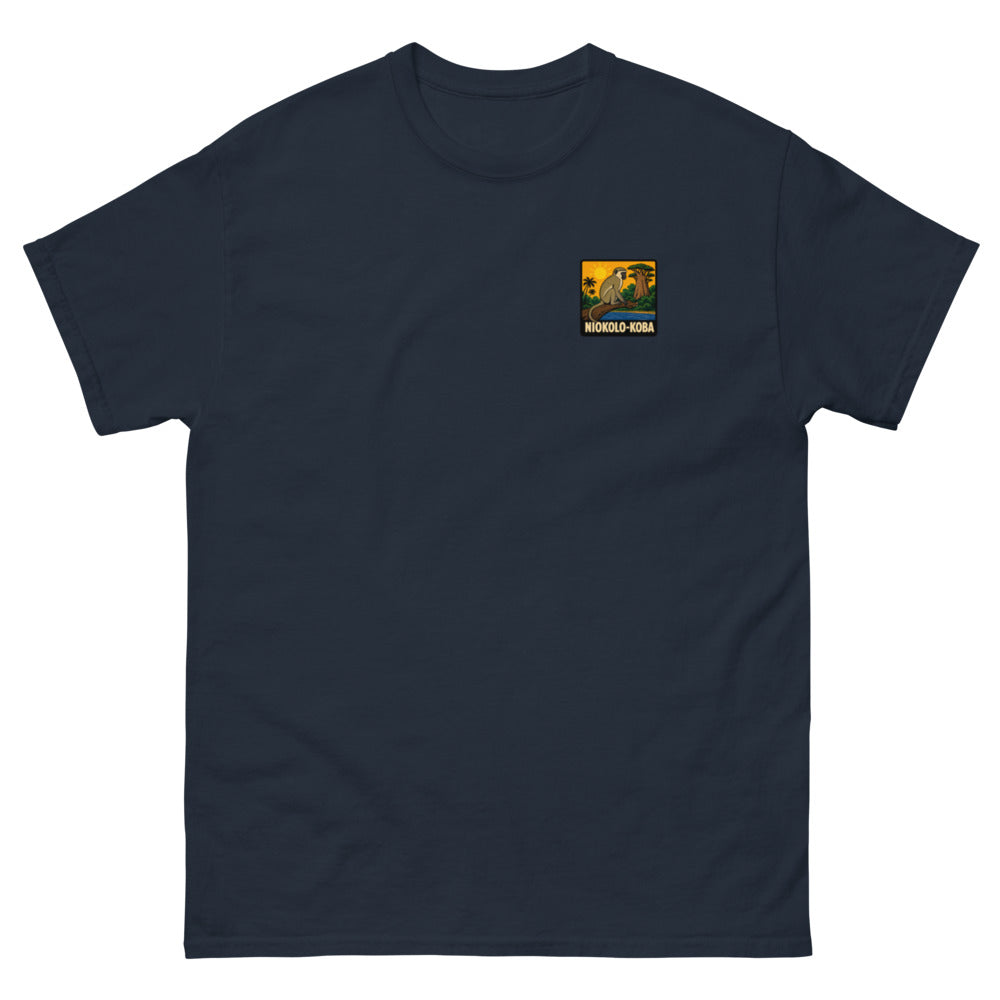 Tee Niokolo, patch Niokolo-Koba imprimé au cœur, coloris Marine, vu de face