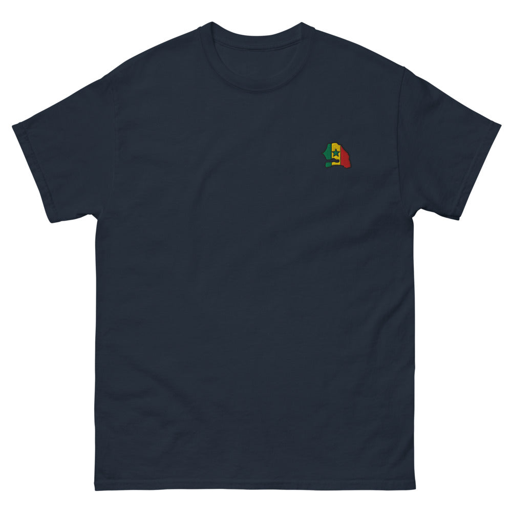 Senegal Map Badge Tee in Navy, front view