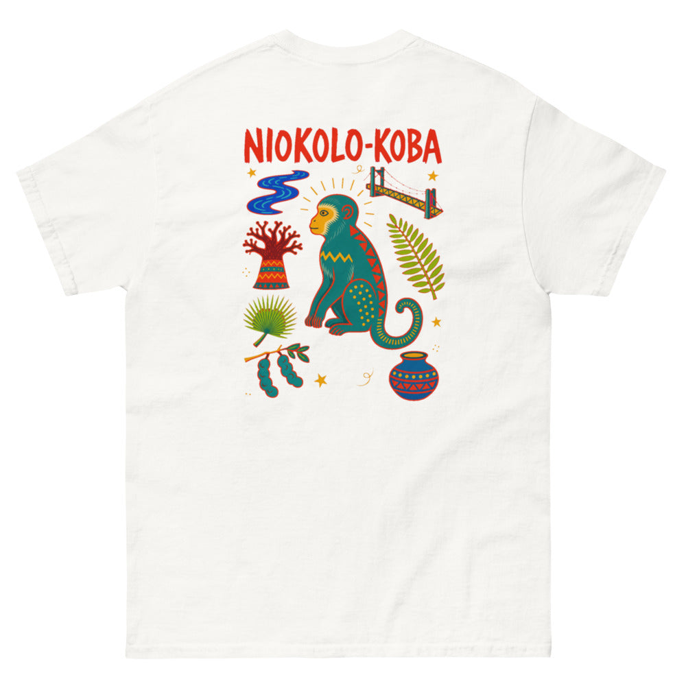Niokolo-Koba Back Print Tee in White, back view