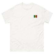 Tee Niokolo, écusson drapeau du Sénégal brodé au cœur, coloris Blanc, vu de face