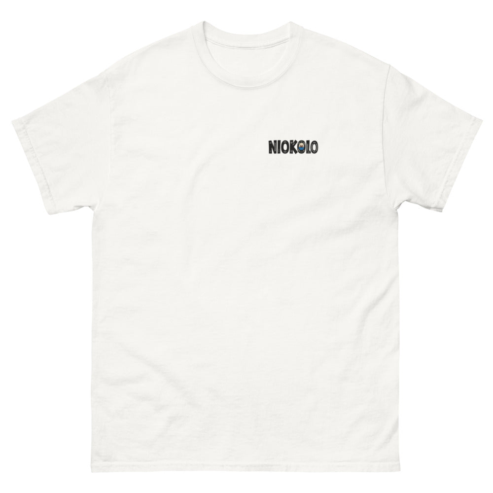 Tee Niokolo, logo Niokolo imprimé au cœur, coloris Blanc, vu de face