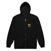 Sweat zippé Niokolo, patch Niokolo-Koba imprimé au cœur, coloris Noir, vu de face