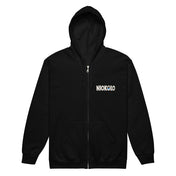 Sweat zippé Niokolo, logo Niokolo imprimé au cœur, coloris Noir, vu de face