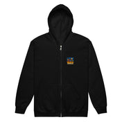 Sweat zippé Niokolo, patch Sénégal imprimé au cœur, coloris Noir, vu de face