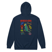 Sweat zippé Niokolo, éparpillé Niokolo-Koba imprimé dans le dos, coloris Marine, vu de dos