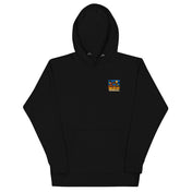 Hoodie Niokolo, patch Sénégal imprimé au cœur, coloris Noir, vu de face