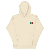 Hoodie Niokolo, écusson drapeau du Sénégal brodé au cœur, coloris Sable, vu de face