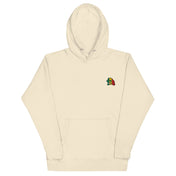 Hoodie Niokolo, écusson carte du Sénégal brodé au cœur, coloris Sable, vu de face