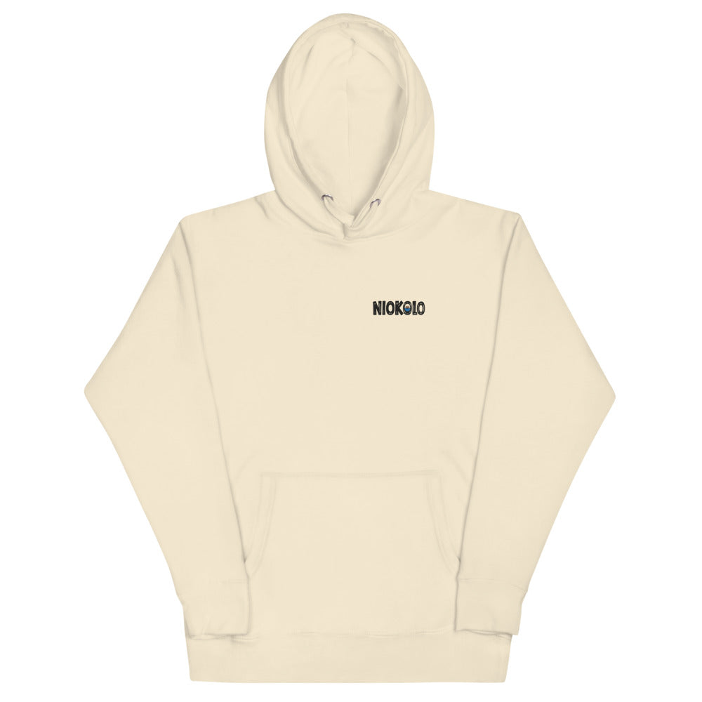 Senegal Back Print Hoodie in Bone, back view
