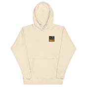 Hoodie Niokolo, patch Sénégal imprimé au cœur, coloris Sable, vu de face