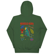 Hoodie Niokolo, éparpillé Niokolo-Koba imprimé dans le dos, coloris Vert forêt, vu de dos