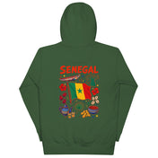Senegal Back Print Hoodie in Forest Green, back view