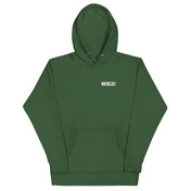 Senegal Back Print Hoodie in Forest Green, front view