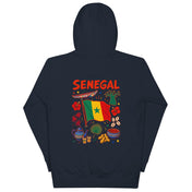 Senegal Back Print Hoodie in Navy Blazer, back view