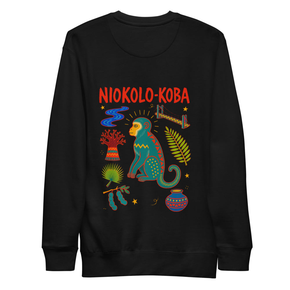 Niokolo-Koba Back Print Sweatshirt in Black, back view