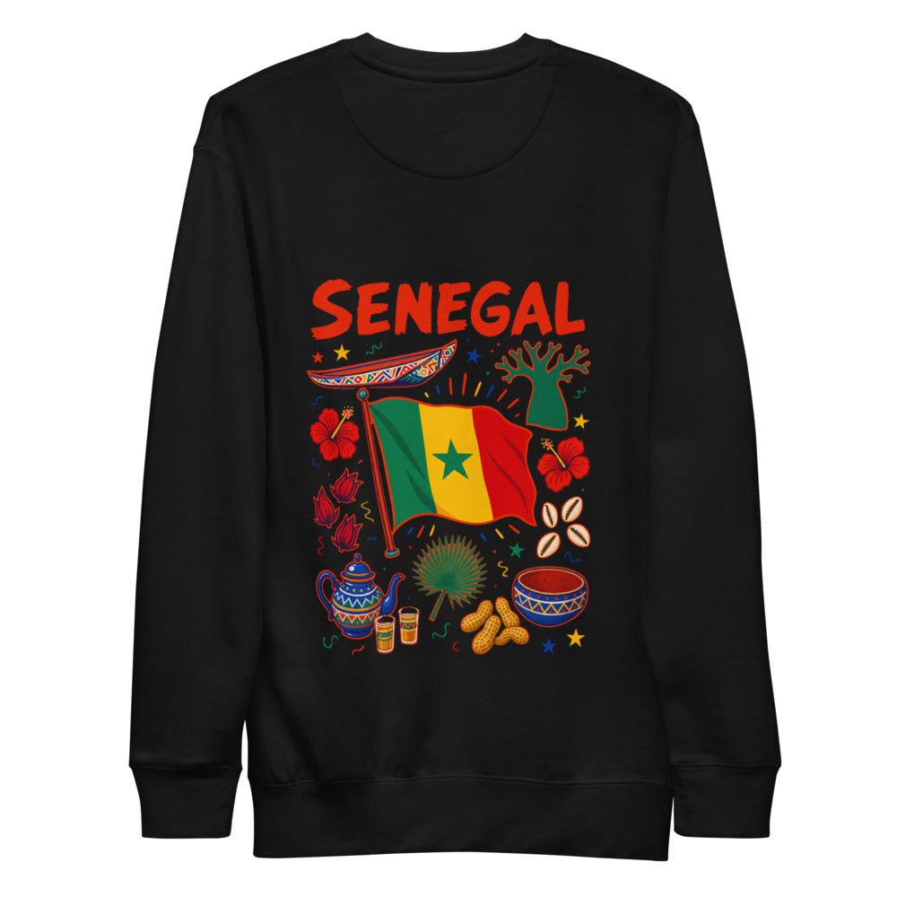 Senegal Back Print Sweatshirt in Black, back view