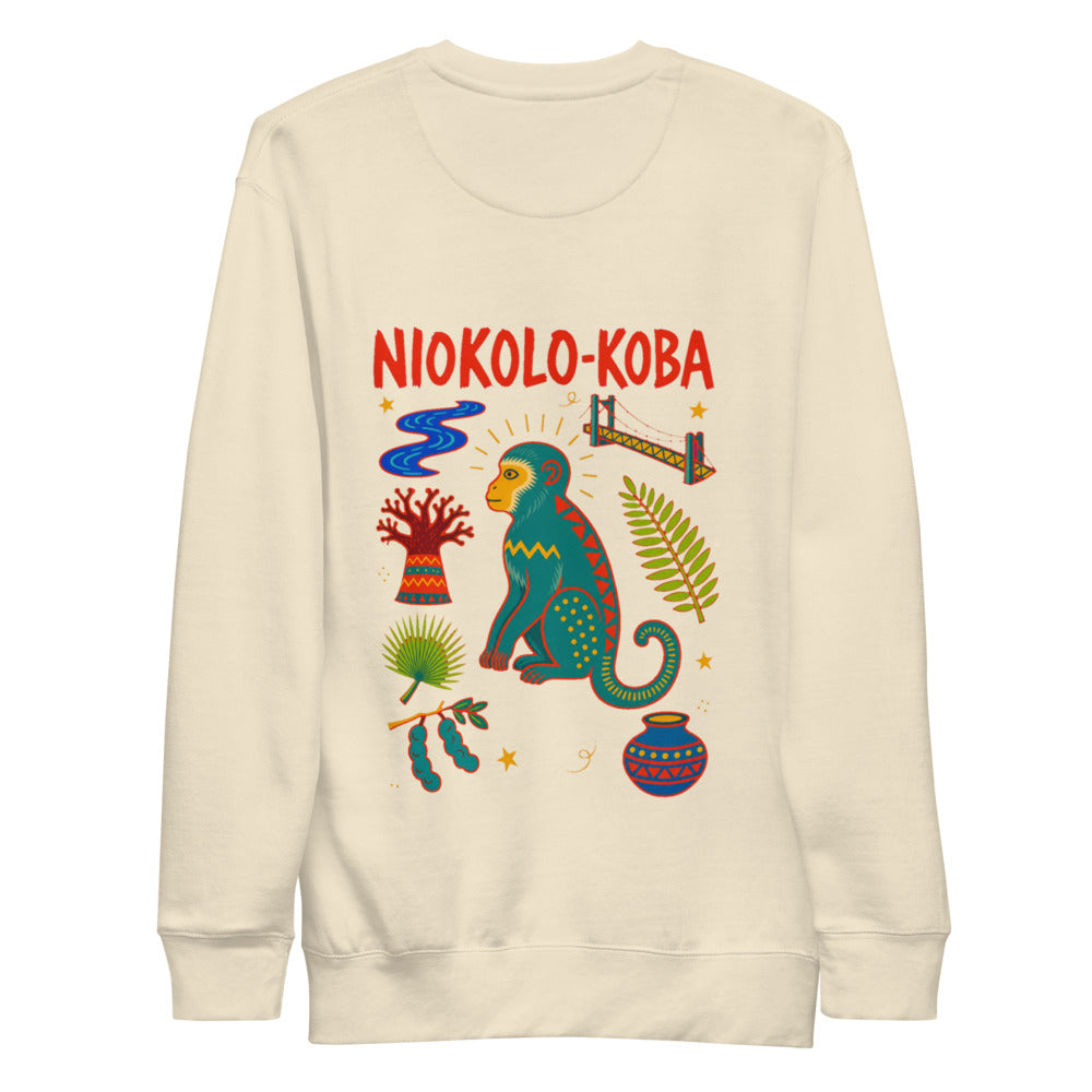 Niokolo-Koba Back Print Sweatshirt in Bone, back view