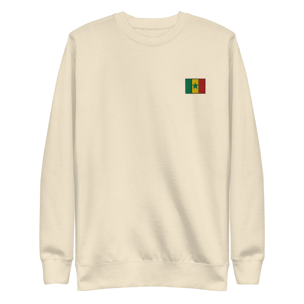 Senegal Flag Badge Sweatshirt in Bone, front view