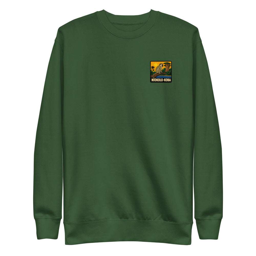 Niokolo-Koba Patch Sweatshirt in Forest Green, front view