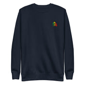Sweat Niokolo, écusson carte du Sénégal brodé au cœur, coloris Bleu marine, vu de face