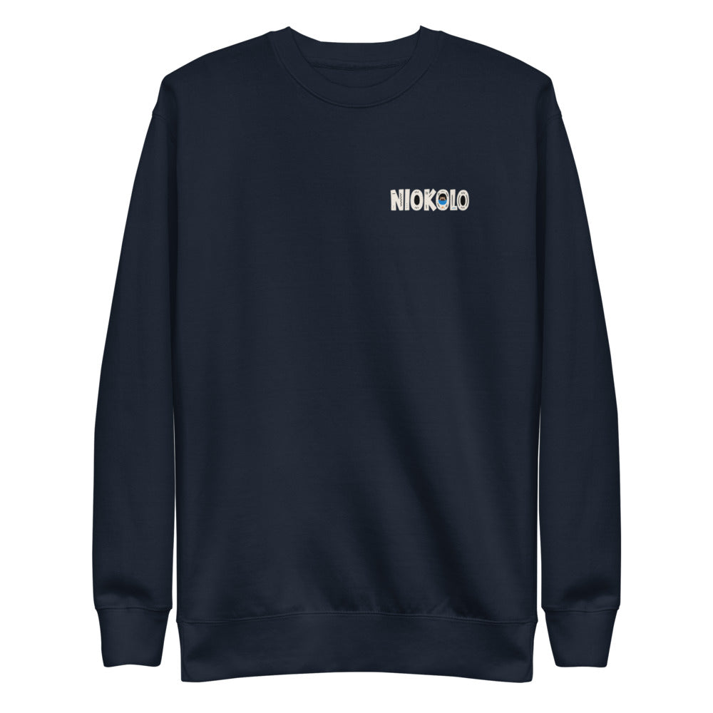 Sweat Niokolo, éparpillé Niokolo-Koba imprimé dans le dos, coloris Bleu marine, vu de face
