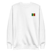 Sweat Niokolo, écusson drapeau du Sénégal brodé au cœur, coloris Blanc, vu de face
