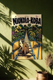 Niokolo-Koba — affiche non encadrée en mise en situation, accrochée au mur