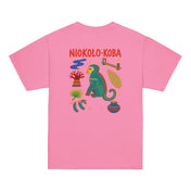 Tee enfant Niokolo, éparpillé Niokolo-Koba imprimé dans le dos, coloris Azalée, vu de dos