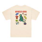 Tee enfant Niokolo, éparpillé Niokolo-Koba imprimé dans le dos, coloris Sable, vu de dos