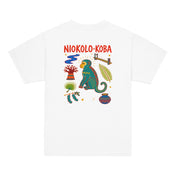 Tee enfant Niokolo, éparpillé Niokolo-Koba imprimé dans le dos, coloris Blanc, vu de dos